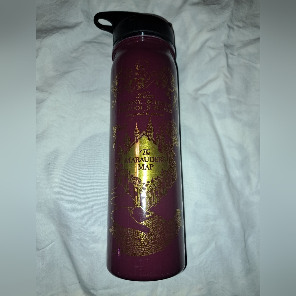 Marauder's Map Water Bottle - Purple and Gold